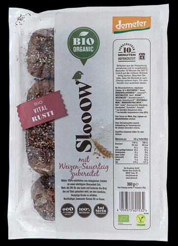 Slooow Bio Vitalrusti mit Weizen-Sauerteig, Demeter