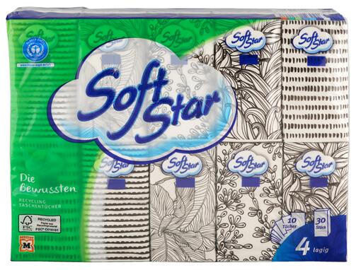 Soft Star Die Bewussten Recycling Taschentücher, 4-lagig