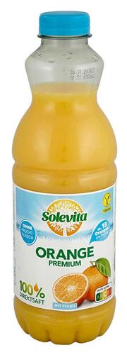 Solevita Orange Premium ohne Fruchtfleisch, 100% Direktsaft, gekühlt