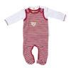 Steiff Basics Little Teddybear Strampler+T-Shirt, rot-weiß