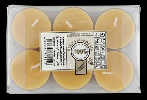 Steinhart Bienenwachs Kerze, 12 Stück