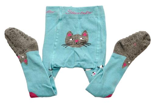 Sterntaler Krabbelstrumpfhose Katze, hellblau