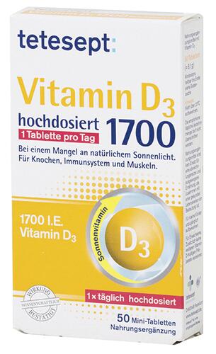 Tetesept Vitamin D3 hochdosiert 1700, Mini-Tabletten