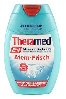 Theramed 2 in 1 Zahncreme + Mundspülung Atem-Frisch