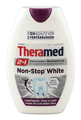 Theramed 2 in 1 Zahncreme + Mundspülung Non-Stop White Theramed 2 in 1 Zahncreme + Mundspülung Non-Stop White