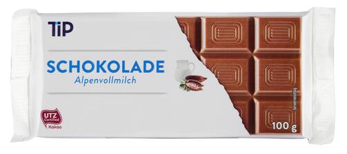 Tip Schokolade Alpenvollmilch, UTZ