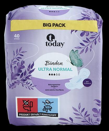 Today Binden Ultra Normal, mit Flügeln, 40 Stück