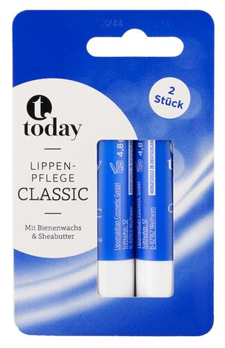 Today Lippenpflege Classic, 2 Stück