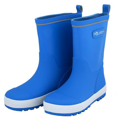 Trollkids Kids Lysefjord Rubber Boots, glow blue