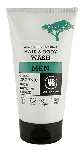 Urtekram Hair & Body Wash Men Aloe Vera Baobab