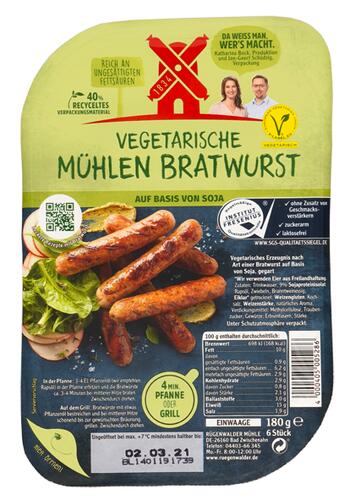 Vegetarische Mühlen Bratwurst