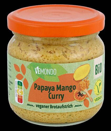 Vemondo Papaya Mango Curry Veganer Brotaufstrich