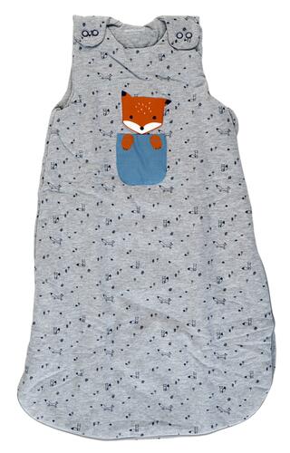 Vertbaudet Ärmelloser Baby Schlafsack Baby Fox, grau meliert