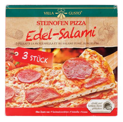 Villa Gusto Steinofen Pizza Edel-Salami, 3 Stück