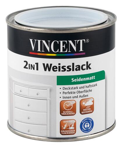 Vincent 2 in 1 Weisslack seidenmatt