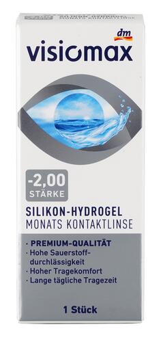 Visiomax Silikon-Hydrogel Monats Kontaktlinse, -2,00 dpt