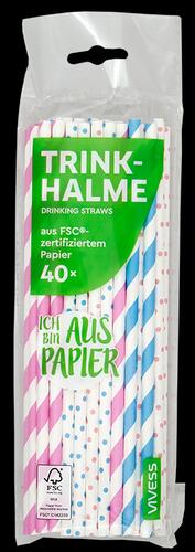 Vivess Trinkhalme, rosa-weiß / blau-weiß Vivess Trinkhalme, rosa-weiß / blau-weiß