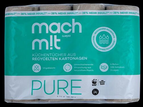 Wepa Mach Mit Pure Küchentücher, 3-lagig, 4 Rollen