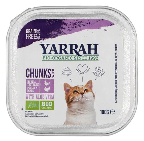 Yarrah Bio Katzenfutter Chunks mit Huhn und Truthahn
