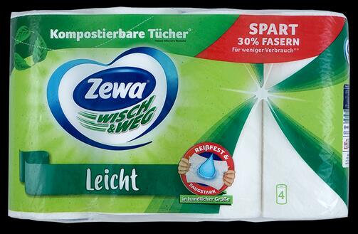 Zewa Wisch & Weg leicht Haushaltstücher, 2-lagig, 4 Rollen