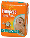 Pampers Simply Dry Windeln Größe 4, Maxi, 7-18 kg Pampers Simply Dry Windeln Größe 4, Maxi, 7-18 kg
