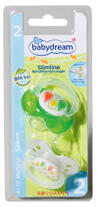 Babydream Slimline Beruhigungssauger mit Ring, 2, grün/weiß Babydream Slimline Beruhigungssauger mit Ring, 2, grün/weiß